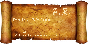 Pitlik Rózsa névjegykártya