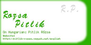 rozsa pitlik business card