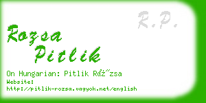 rozsa pitlik business card